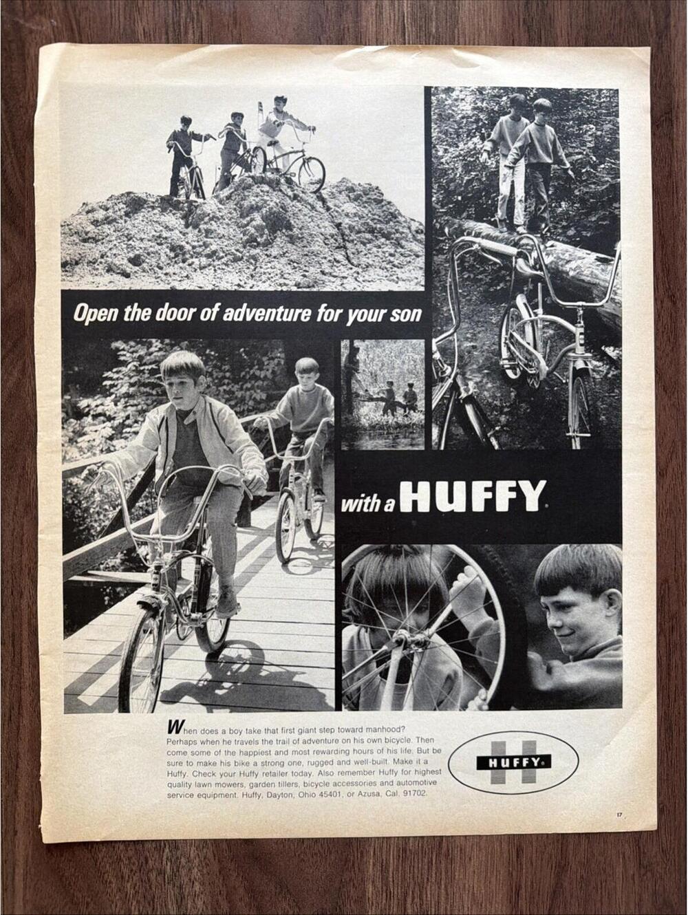 Huffy Bicycle Print Ad Adventure For Your Son Bike Dad Boys Outdoors Playing